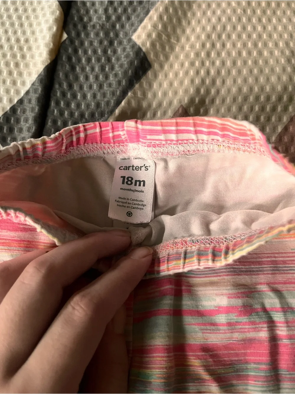 Carter's Pink Multi Striped Capri Leggings